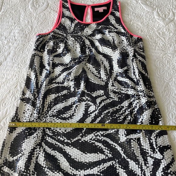 Lilly Pulitzer Courtin Sneak A Peek Black White Sequin Shift Dress 6 $268 - Picture 8 of 9